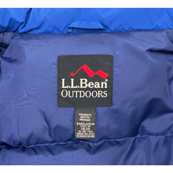 VINTAGE LL Bean Women's Blue Puffer Jacket Penobscot Parka Down Ski Coat PM - Picture 3 of 11